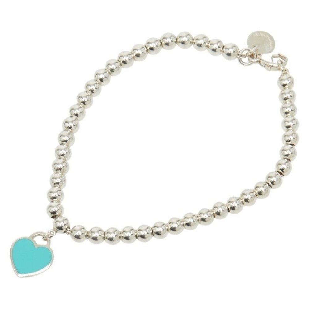 Tiffany & Co. Return To Tiffany Mini Heart Tag Ball Chain Bracelet Silver
